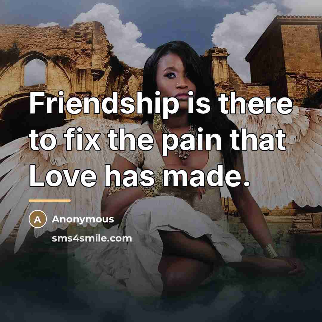 “Friendship is there to fix the pain that Love has…” quote by Anonymous