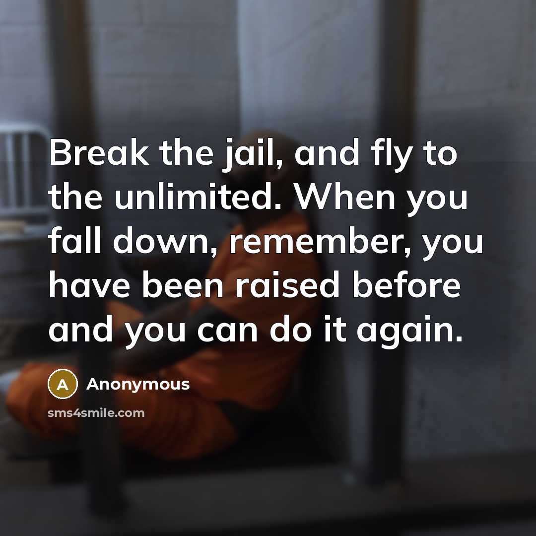 “Break the jail, and fly to the unlimited. When you…” quote by Anonymous