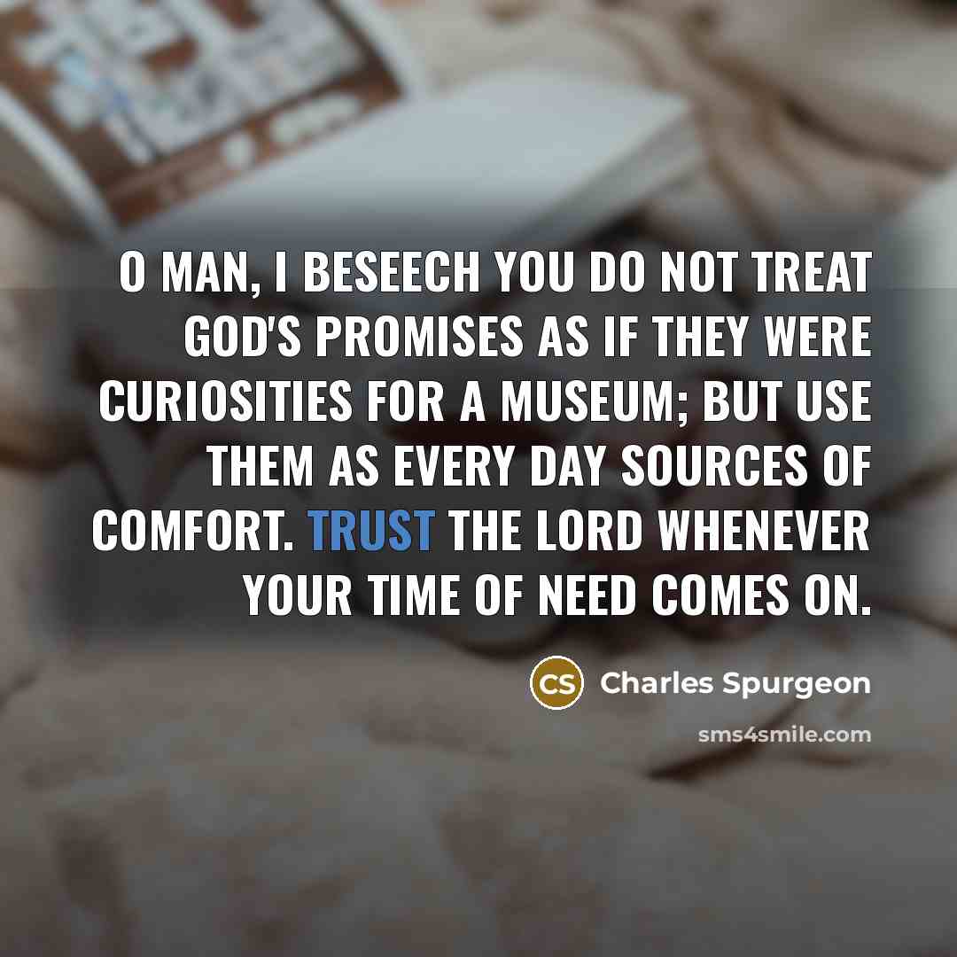 “O man, I beseech you do not treat God's promises…” quote by Charles Spurgeon