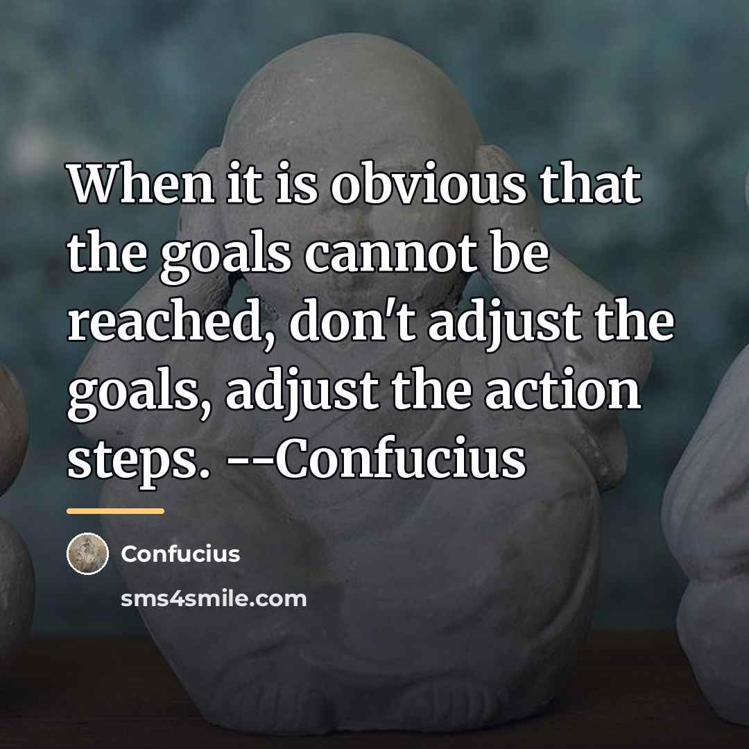 “When it is obvious that the goals cannot be reached,…” quote by Confucius