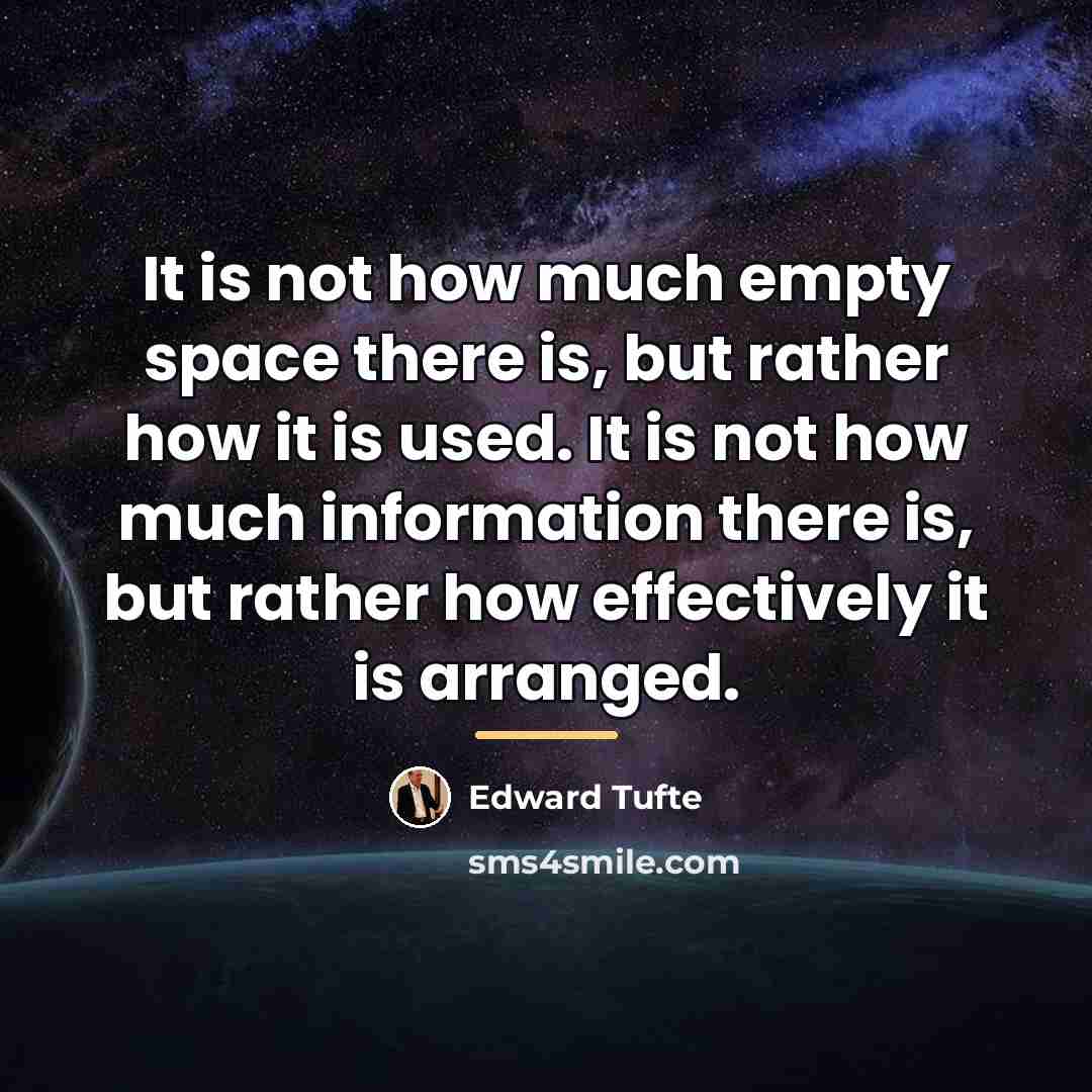 “It is not how much empty space there is, but…” quote by Edward Tufte