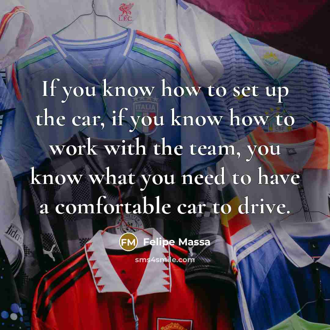 “If you know how to set up the car, if…” quote by Felipe Massa