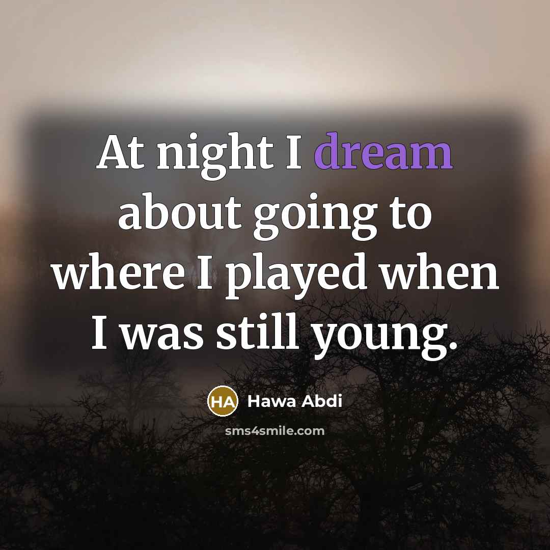 “At night I dream about going to where I played…” quote by Hawa Abdi