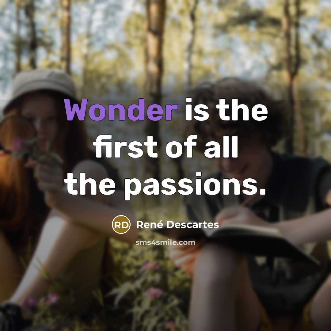 “Wonder is the first of all the passions.…” quote by Rene Descartes