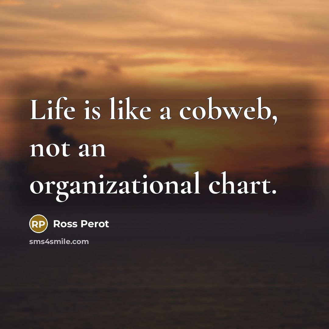 “Life is like a cobweb, not an organizational chart.…” quote by Ross Perot