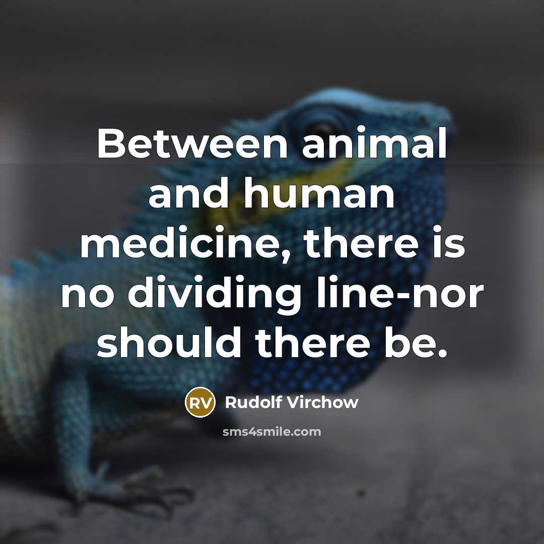 “Between animal and human medicine, there is no dividing line-nor…” quote by Rudolf Virchow