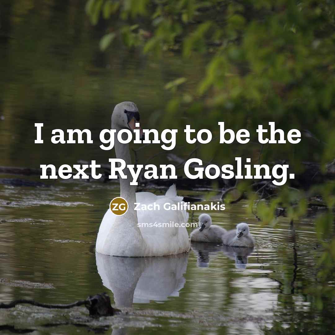 “I am going to be the next Ryan Gosling.…” quote by Zach Galifianakis