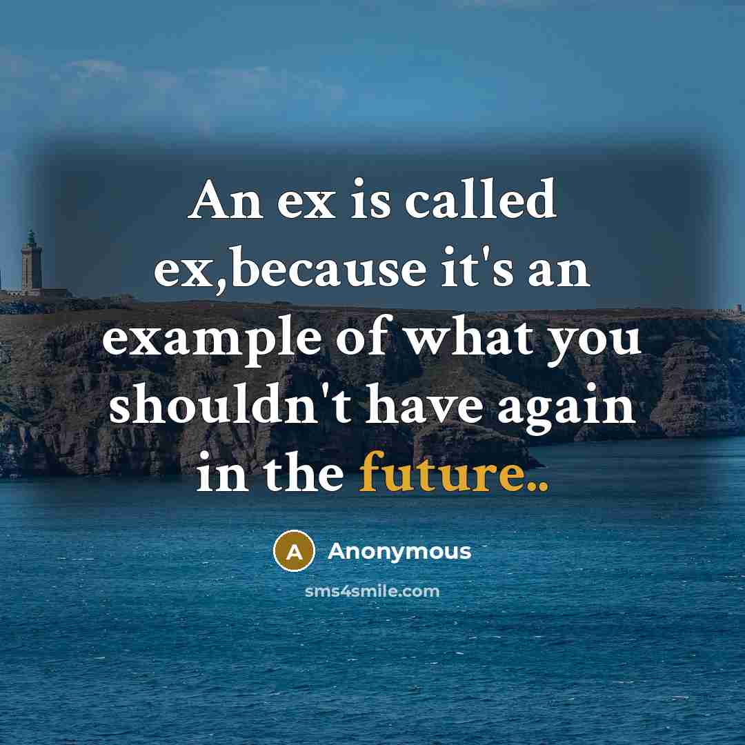 “An ex is called ex,because it's an example of what you shouldn't have again in the future..” quote by Anonymous