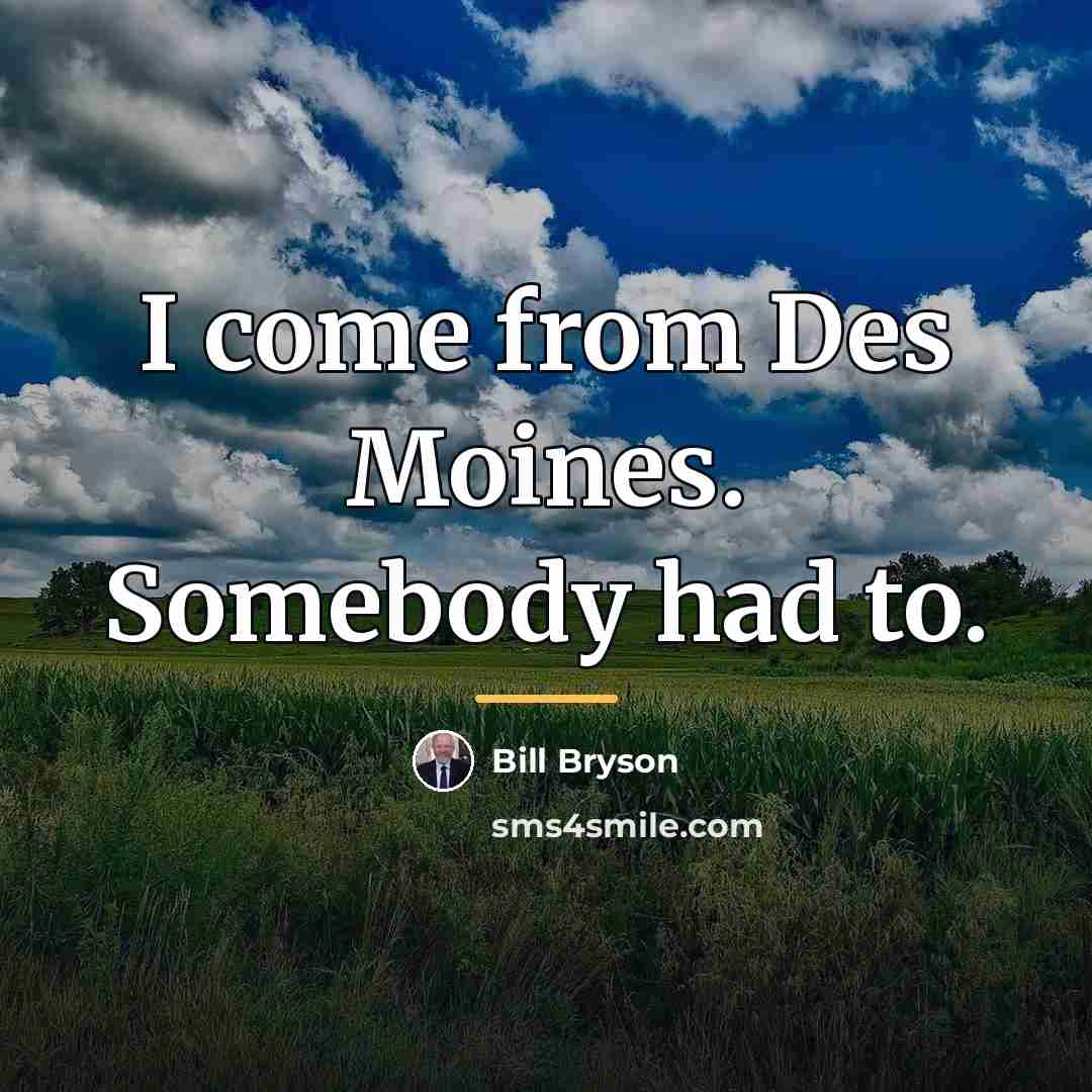 “I come from Des Moines. Somebody had to.…” quote by Bill Bryson