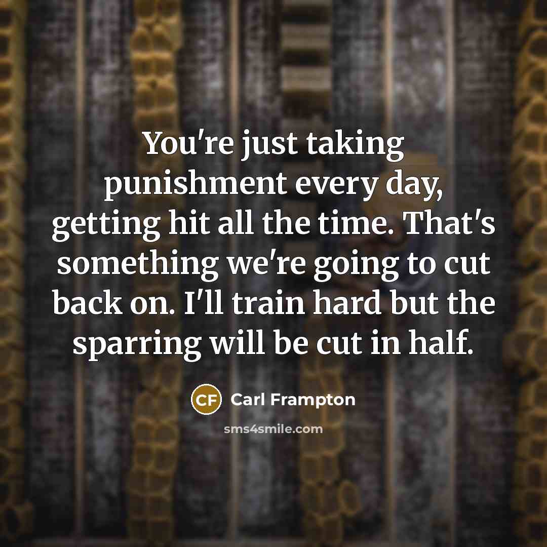 “You're just taking punishment every day, getting hit all the…” quote by Carl Frampton