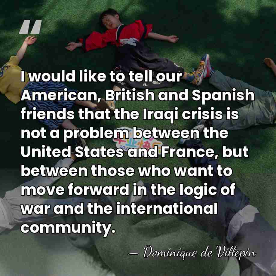 I would like to tell our American, British and Spanish friends that&hellip; - Dominique de Villepin