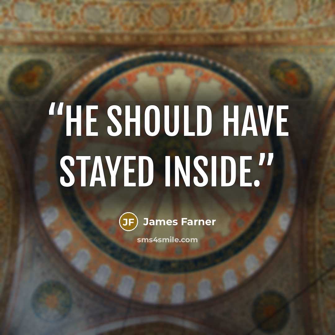 “He should have stayed inside.” quote by James Farner