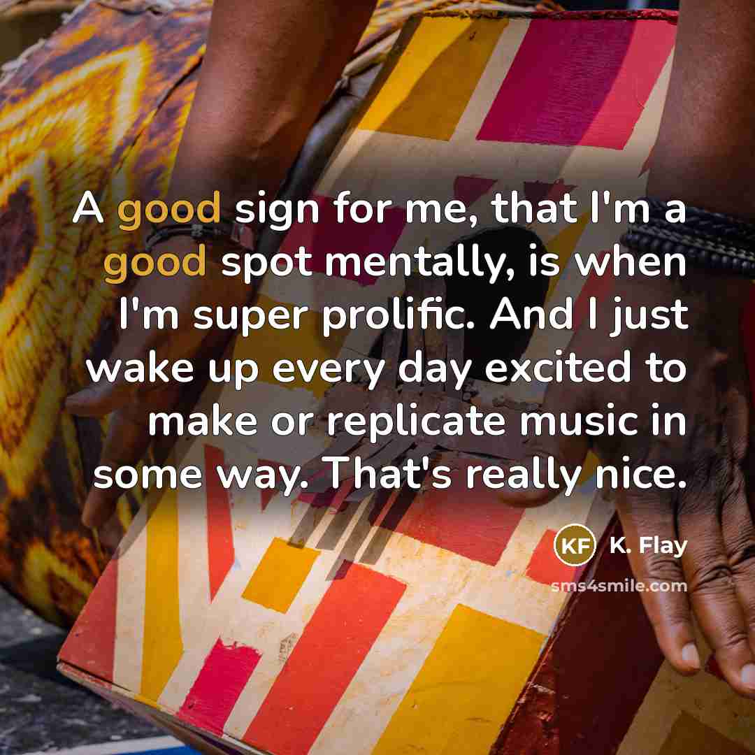 “A good sign for me, that I'm a good spot…” quote by K. Flay