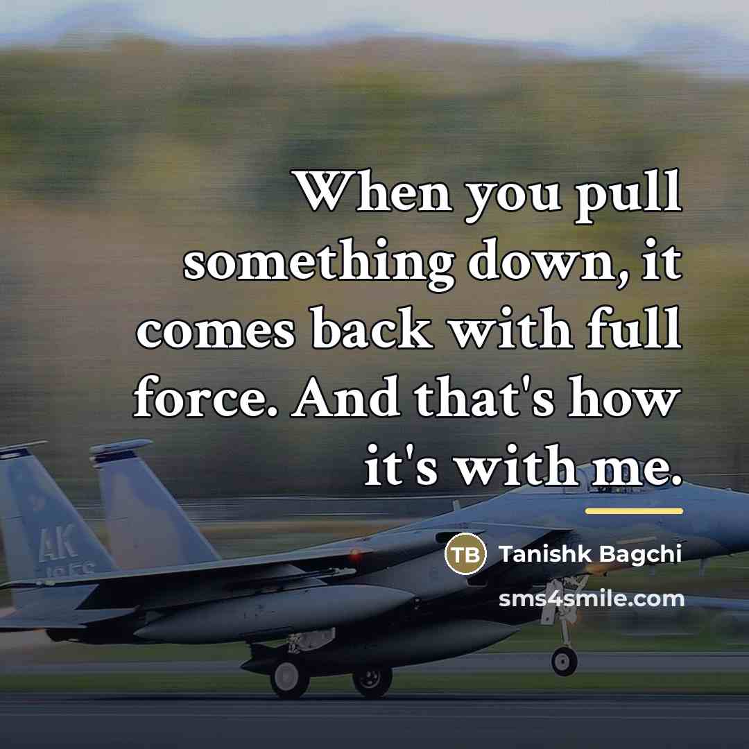 “When you pull something down, it comes back with full…” quote by Tanishk Bagchi