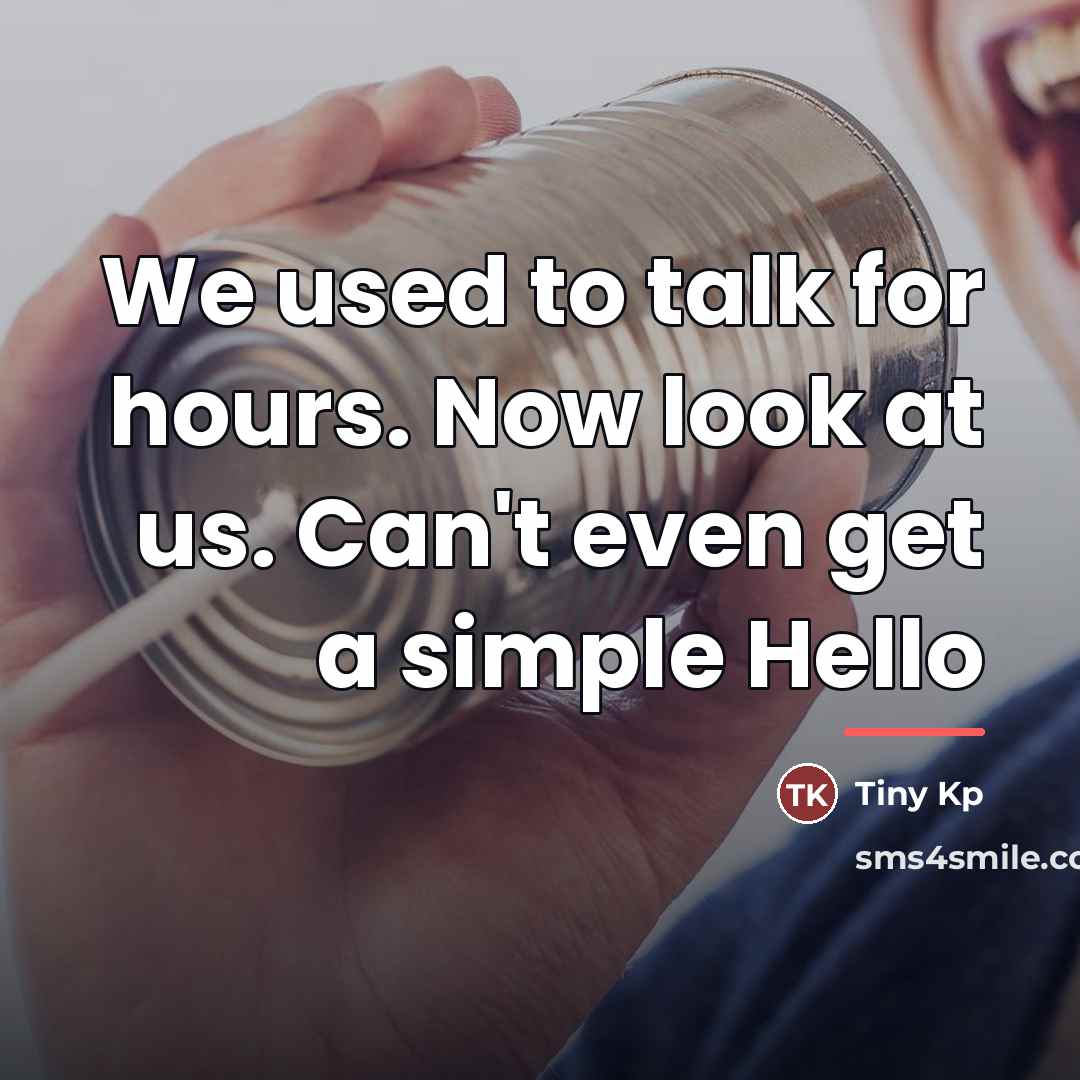 “We used to talk for hours. Now look at us.…” quote by Tiny Kp