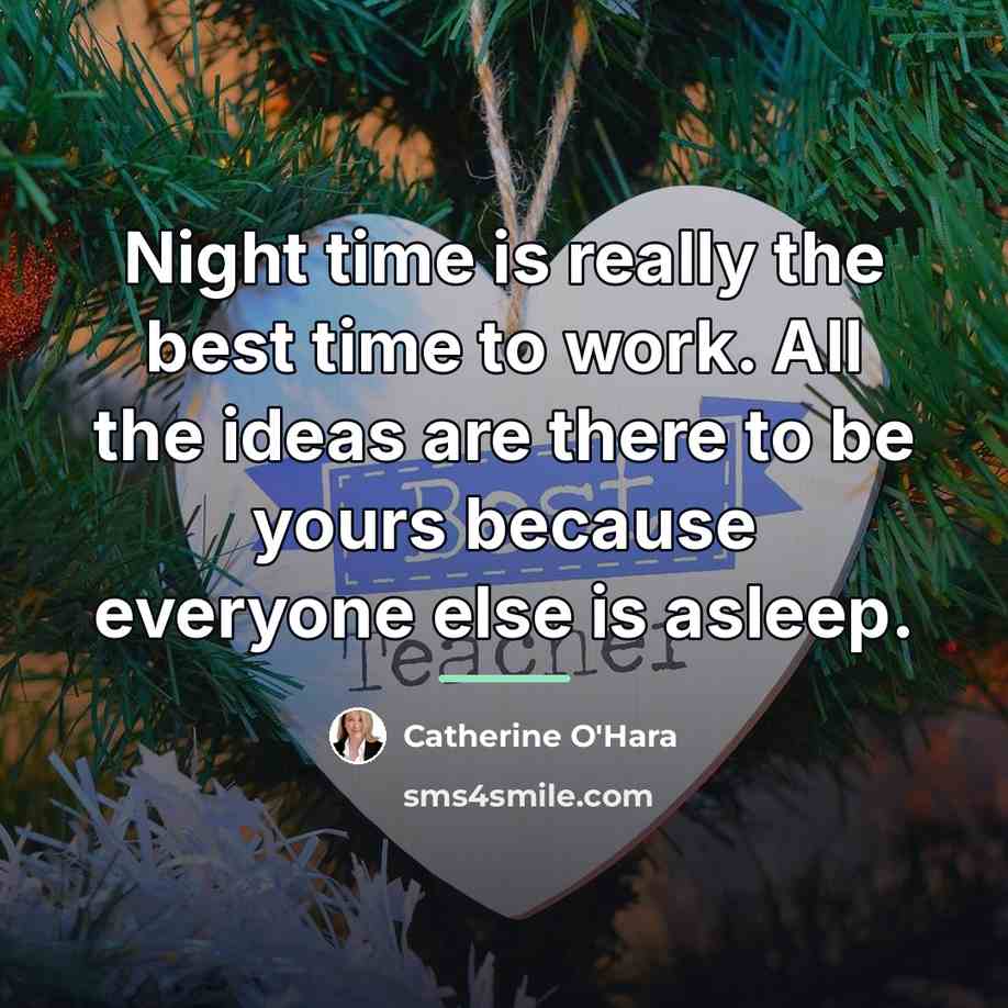 “Night time is really the best time to work. All…” quote by Catherine O'Hara