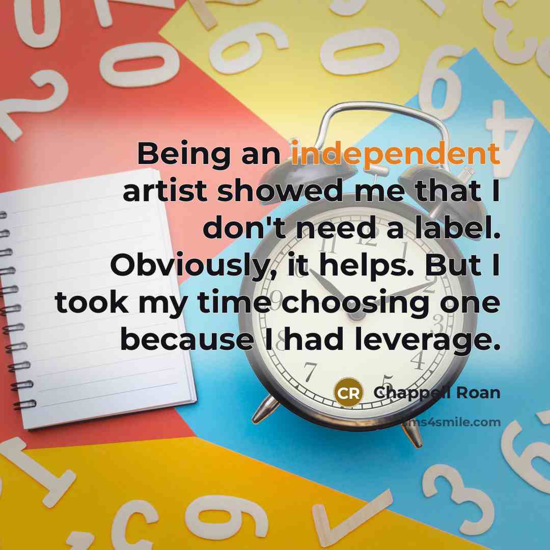 “Being an independent artist showed me that I don't need…” quote by Chappell Roan