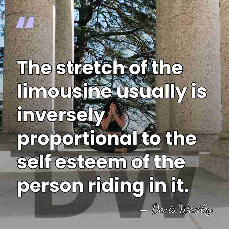 The stretch of the limousine usually is inversely proportional to the self&hellip; - Denis Waitley