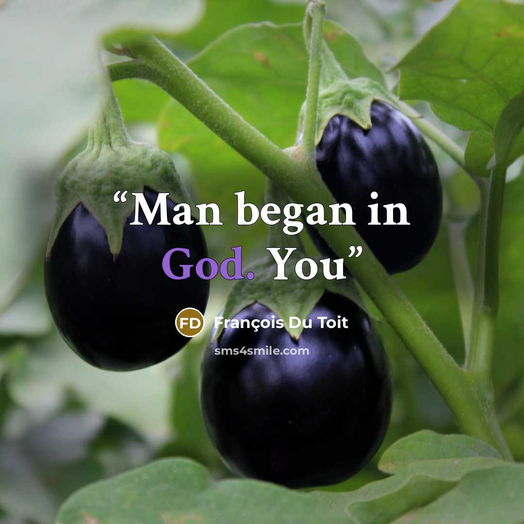 “Man began in God. You” quote by François Du Toit
