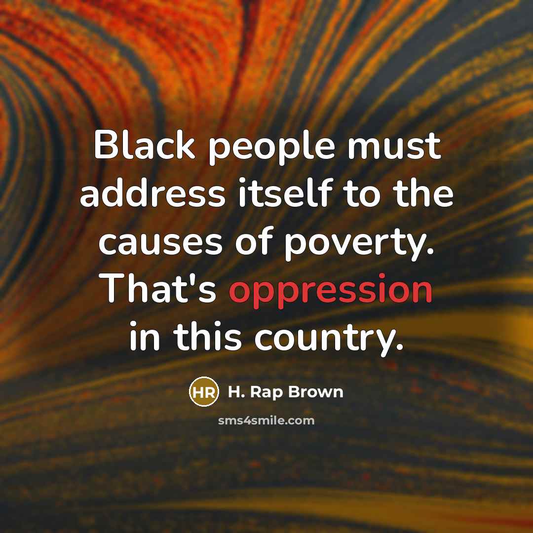 “Black people must address itself to the causes of poverty.…” quote by H. Rap Brown