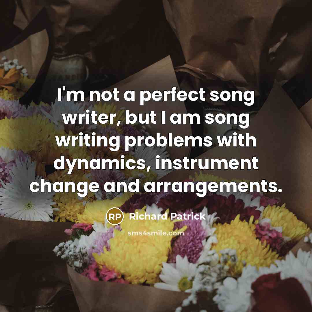 “I'm not a perfect song writer, but I am song…” quote by Richard Patrick