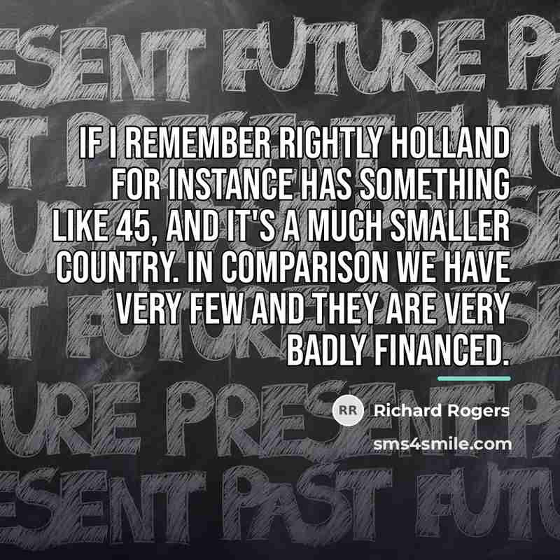 “If I remember rightly Holland for instance has something like…” quote by Richard Rogers