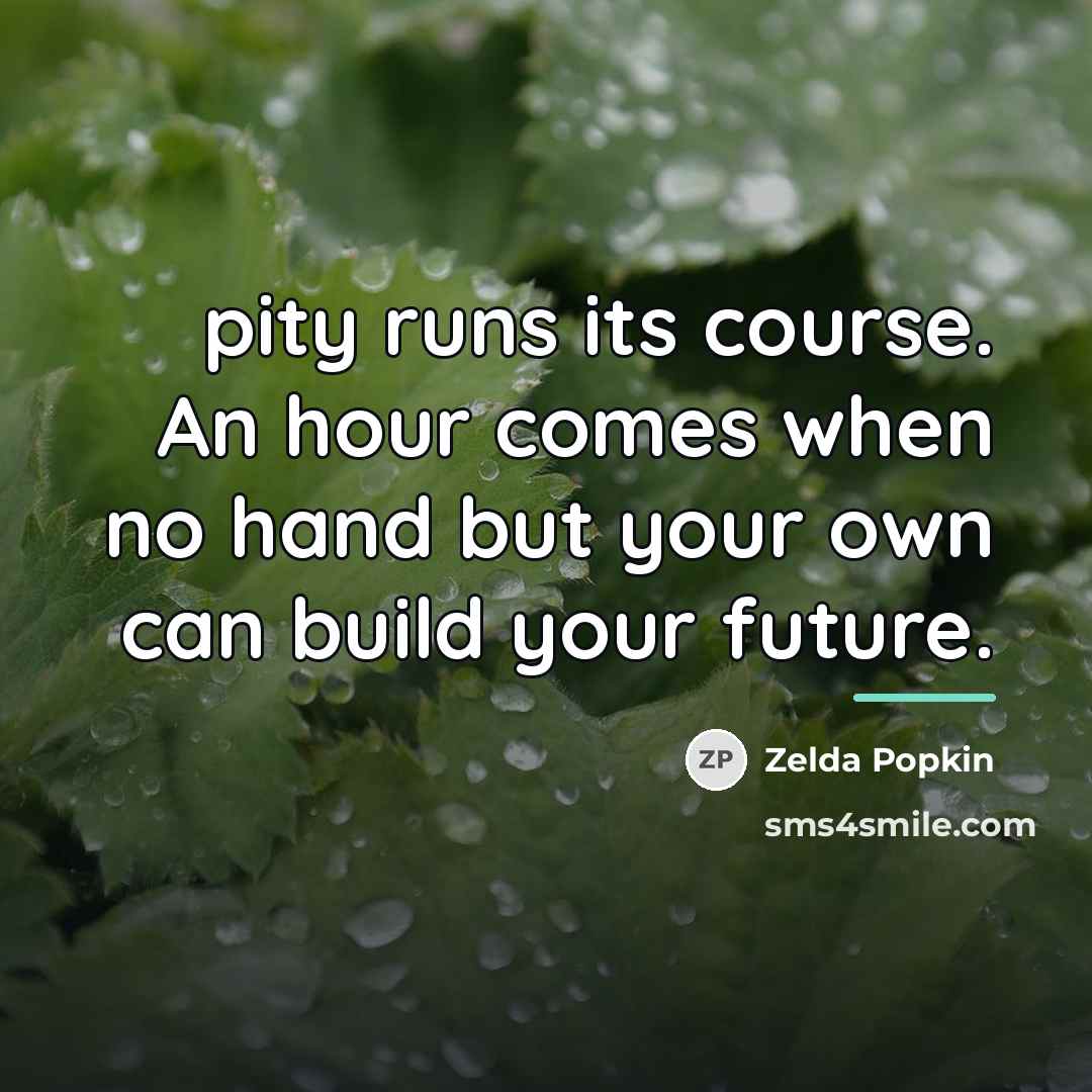 “pity runs its course. An hour comes when no hand…” quote by Zelda Popkin