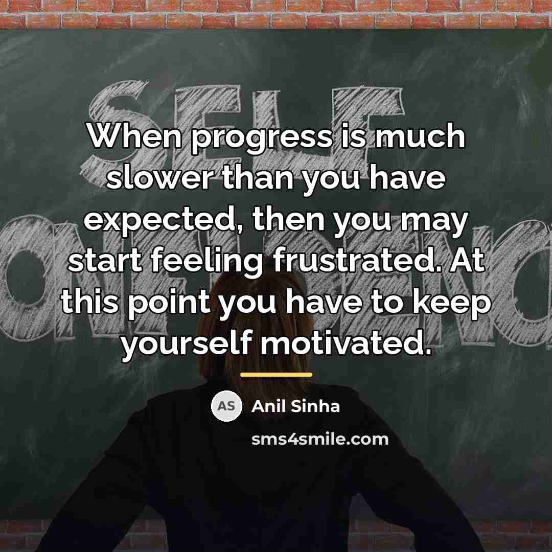 “When progress is much slower than you have expected, then…” quote by Anil Sinha