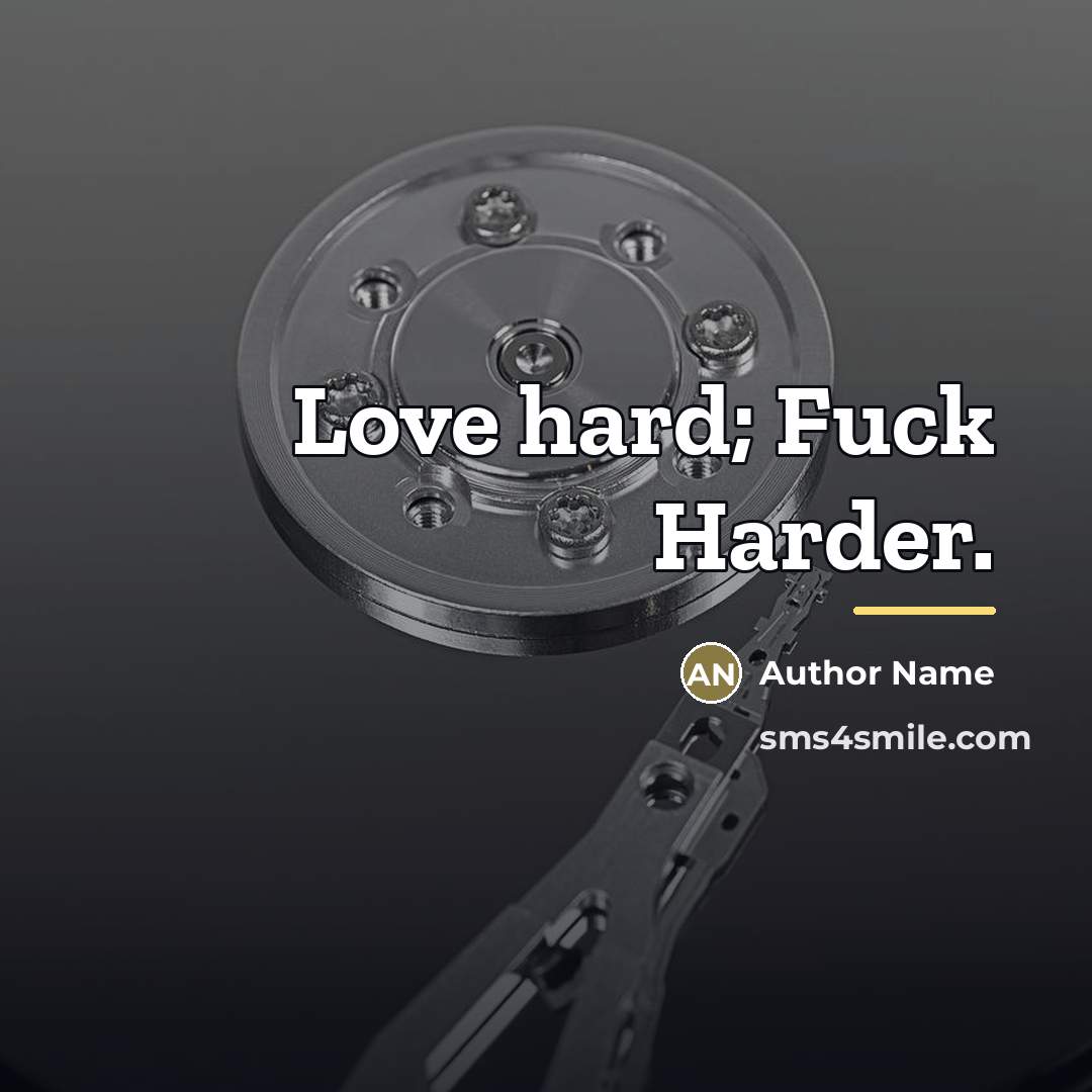 “Love hard; Fuck Harder.…” quote by Author Name