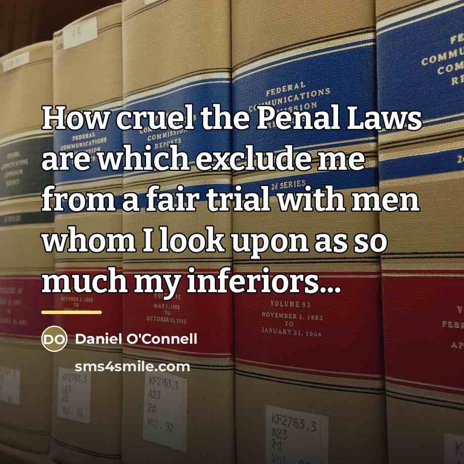 “How cruel the Penal Laws are which exclude me from…” quote by Daniel O'Connell