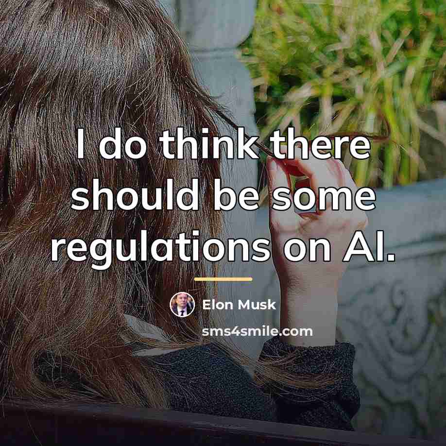 “I do think there should be some regulations on AI.…” quote by Elon Musk