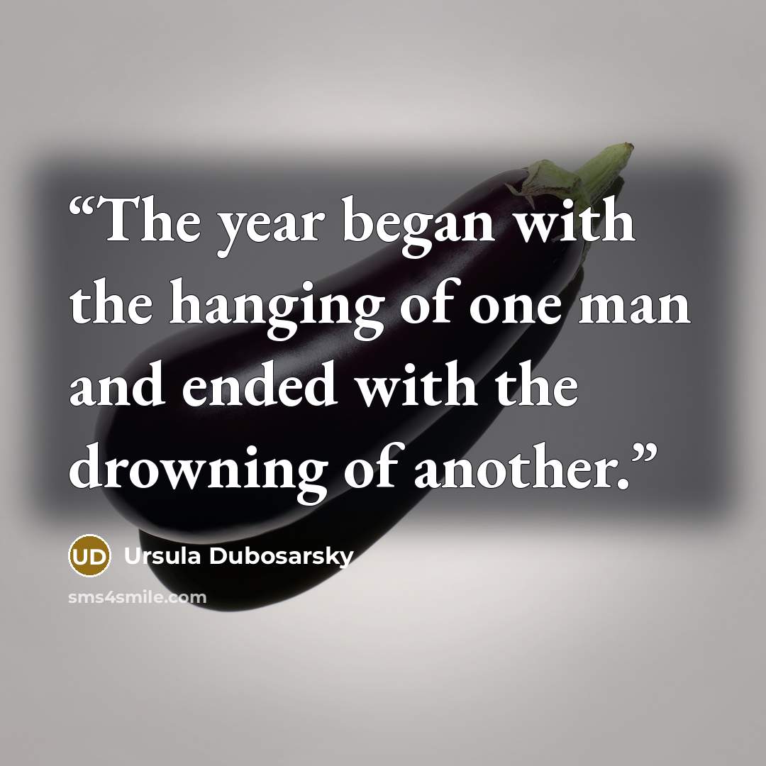 “The year began with the hanging of one man and ended with the drowning of another.” quote by Ursula Dubosarsky
