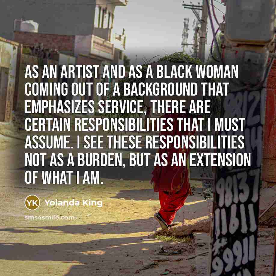 “As an artist and as a Black woman coming out…” quote by Yolanda King