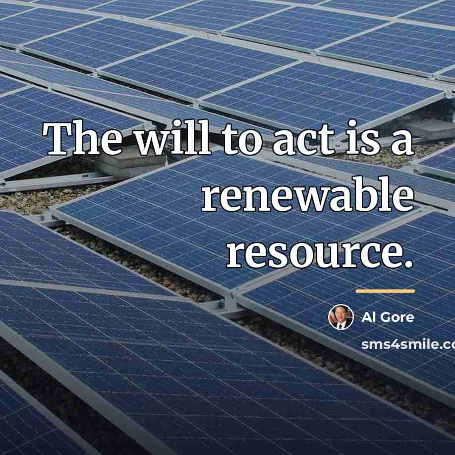 “The will to act is a renewable resource.…” quote by Al Gore
