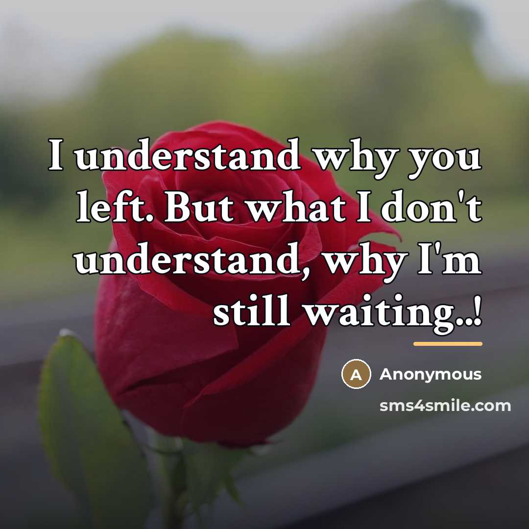 “I understand why you left. But what I don't understand,…” quote by Anonymous