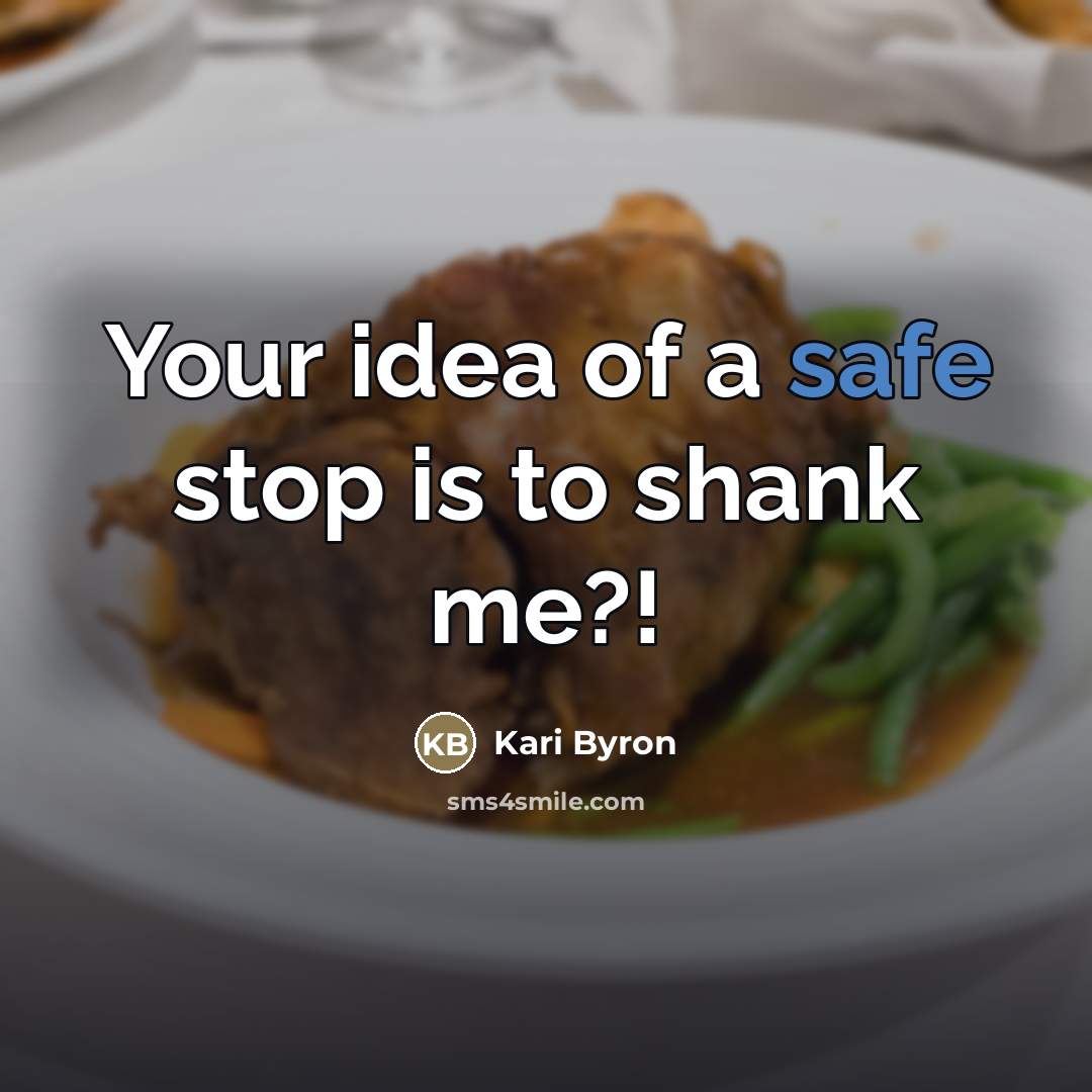 “Your idea of a safe stop is to shank me?!…” quote by Kari Byron