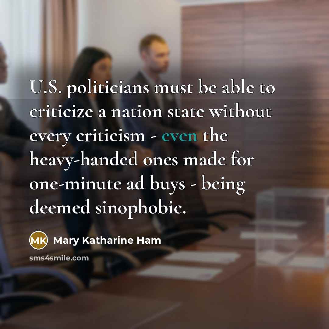 “U.S. politicians must be able to criticize a nation state…” quote by Mary Katharine Ham