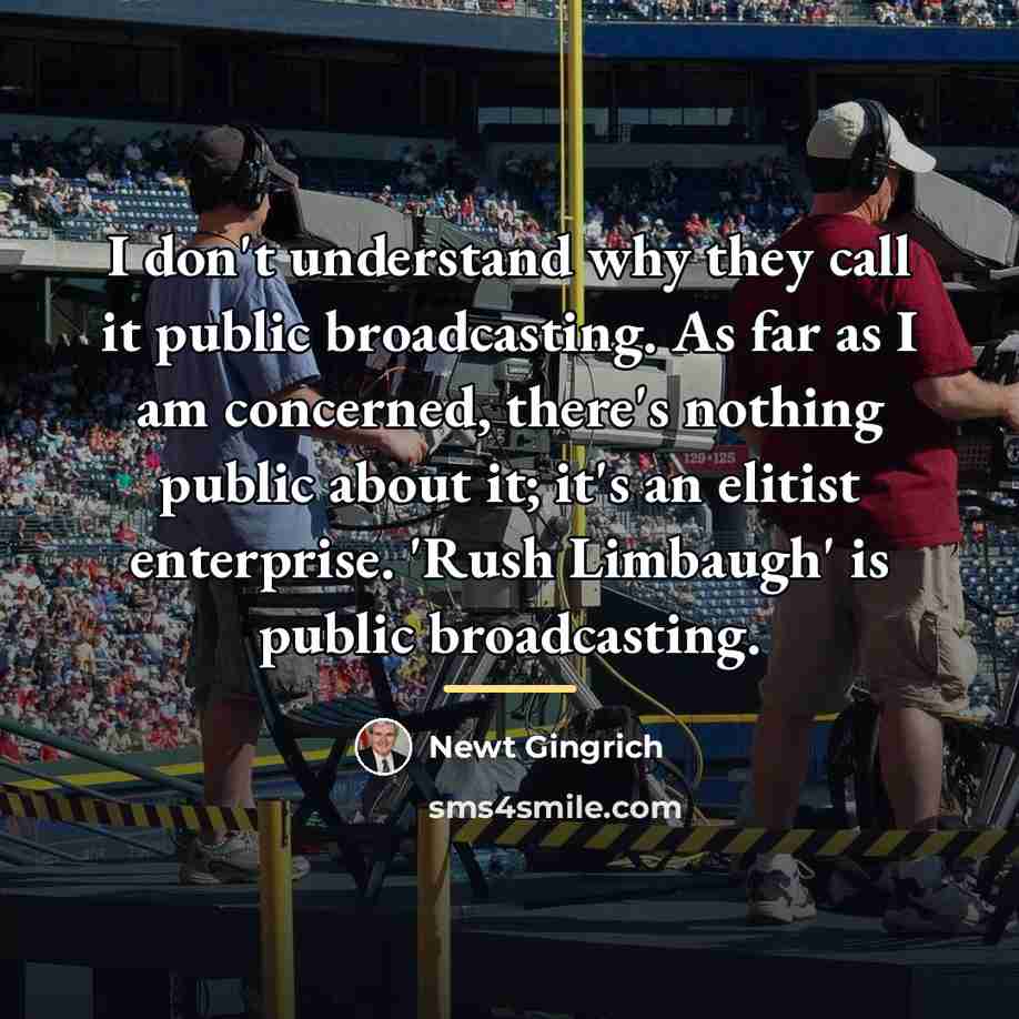 “I don't understand why they call it public broadcasting. As…” quote by Newt Gingrich