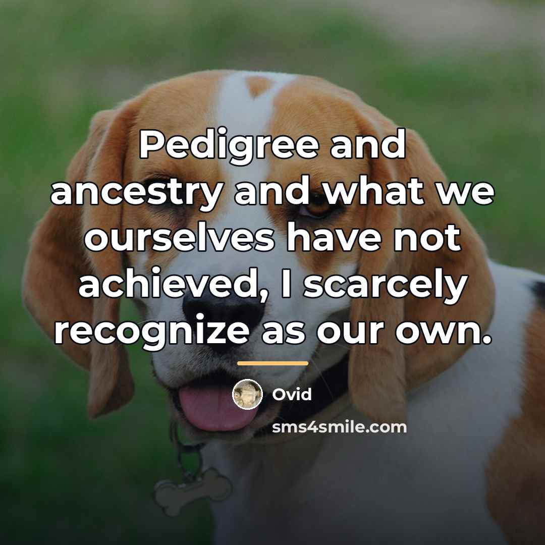 “Pedigree and ancestry and what we ourselves have not achieved,…” quote by Ovid