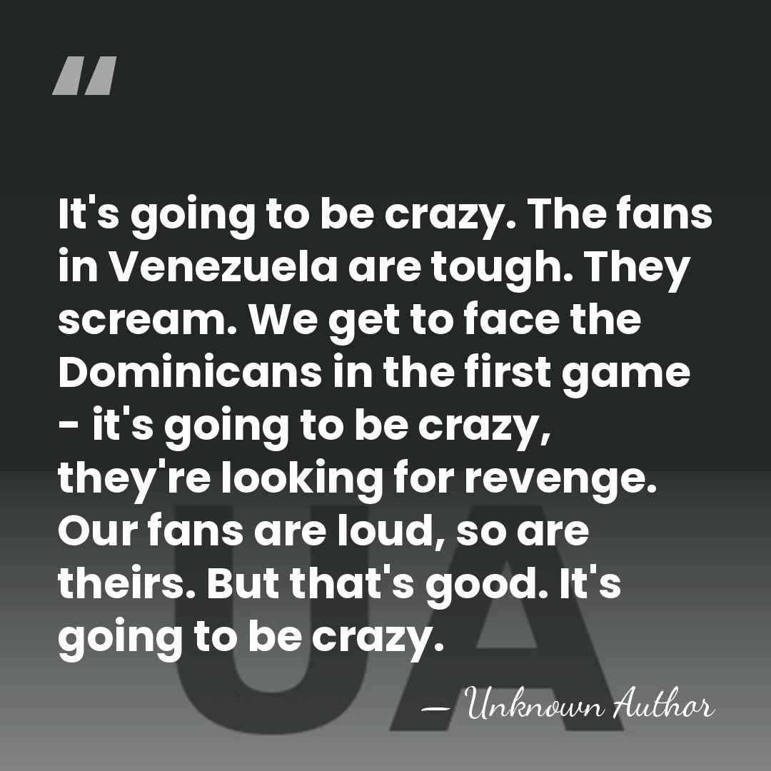 It's going to be crazy. The fans in Venezuela are tough. They&hellip; - Freddy Garcia