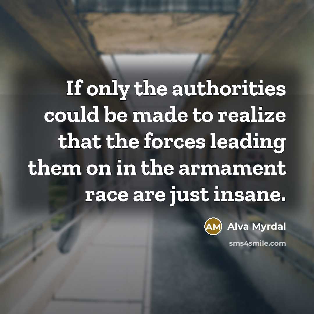 “If only the authorities could be made to realize that…” quote by Alva Myrdal