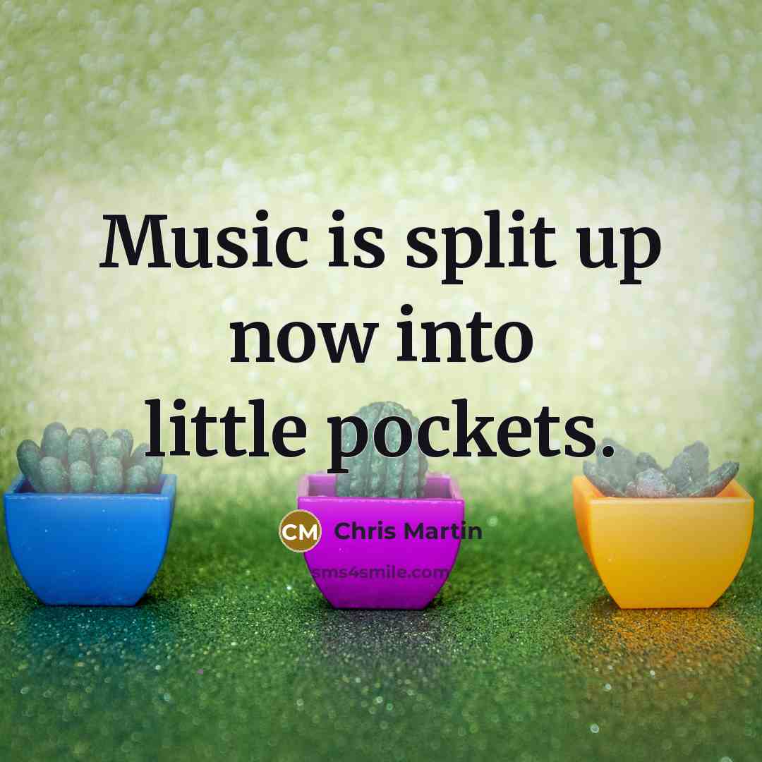 “Music is split up now into little pockets.…” quote by Chris Martin