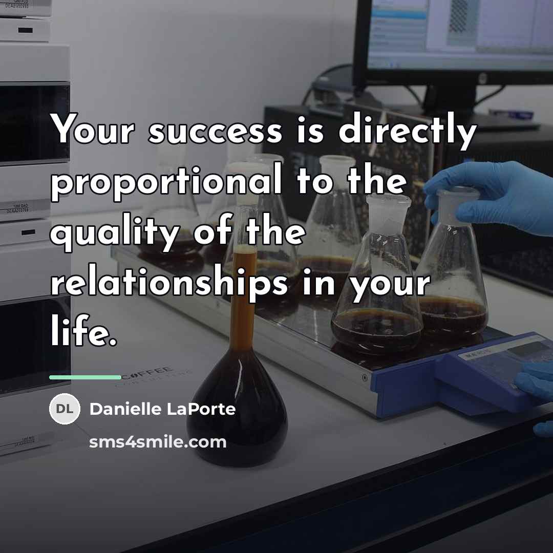 “Your success is directly proportional to the quality of the…” quote by Danielle LaPorte