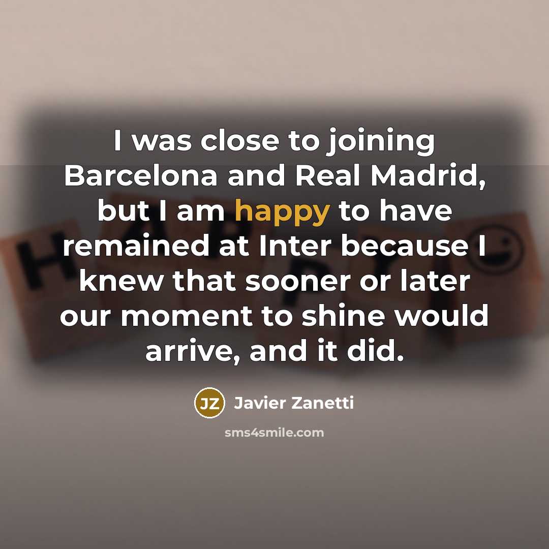 “I was close to joining Barcelona and Real Madrid, but…” quote by Javier Zanetti