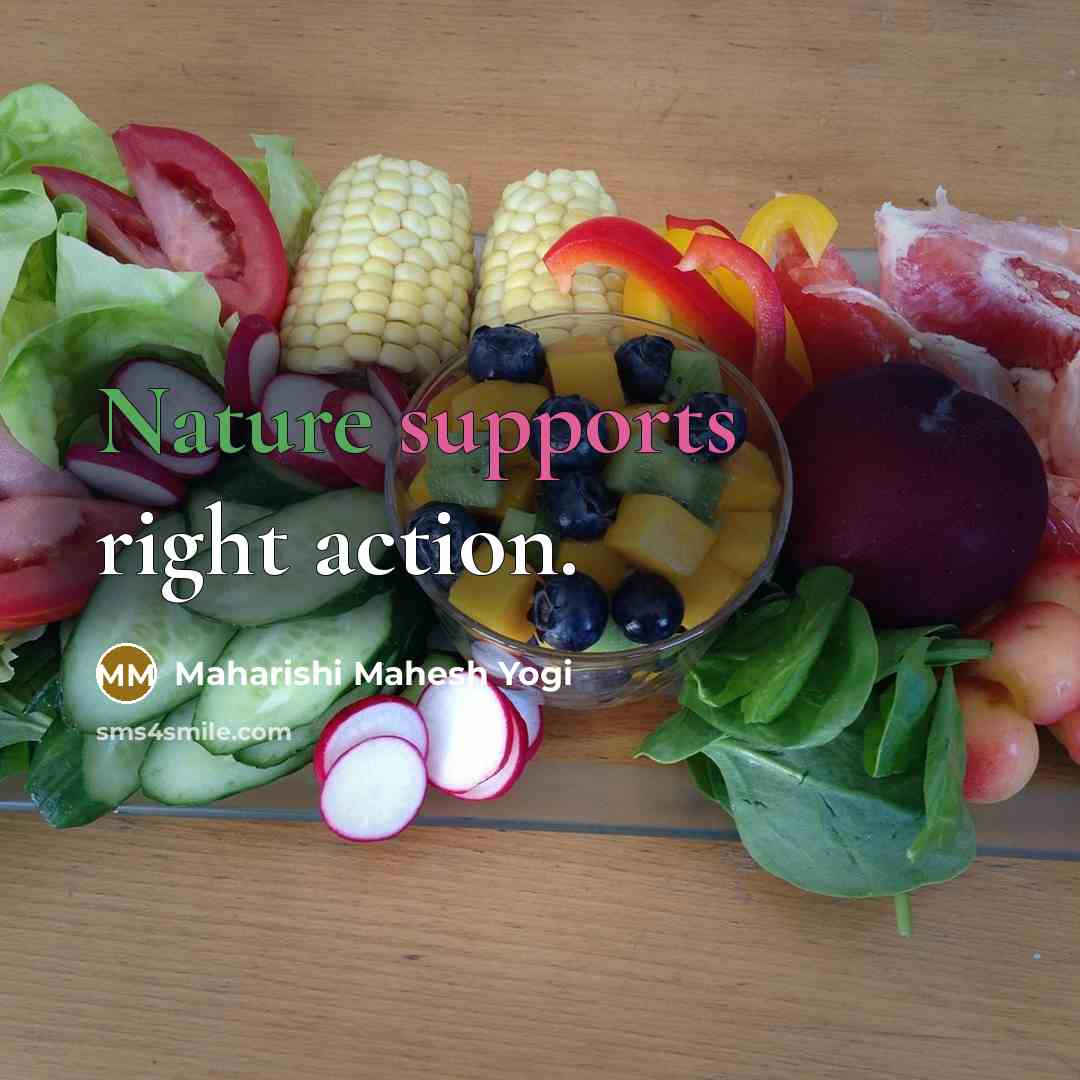 “Nature supports right action.…” quote by Maharishi Mahesh Yogi