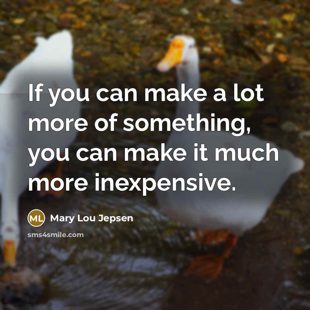 “If you can make a lot more of something, you can make it much more inexpensive.” quote by Mary Lou Jepsen