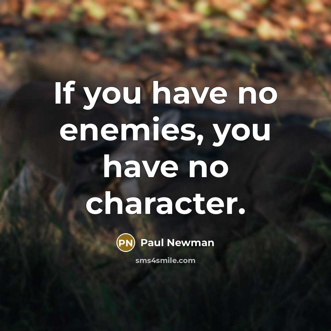 “If you have no enemies, you have no character.…” quote by Paul Newman