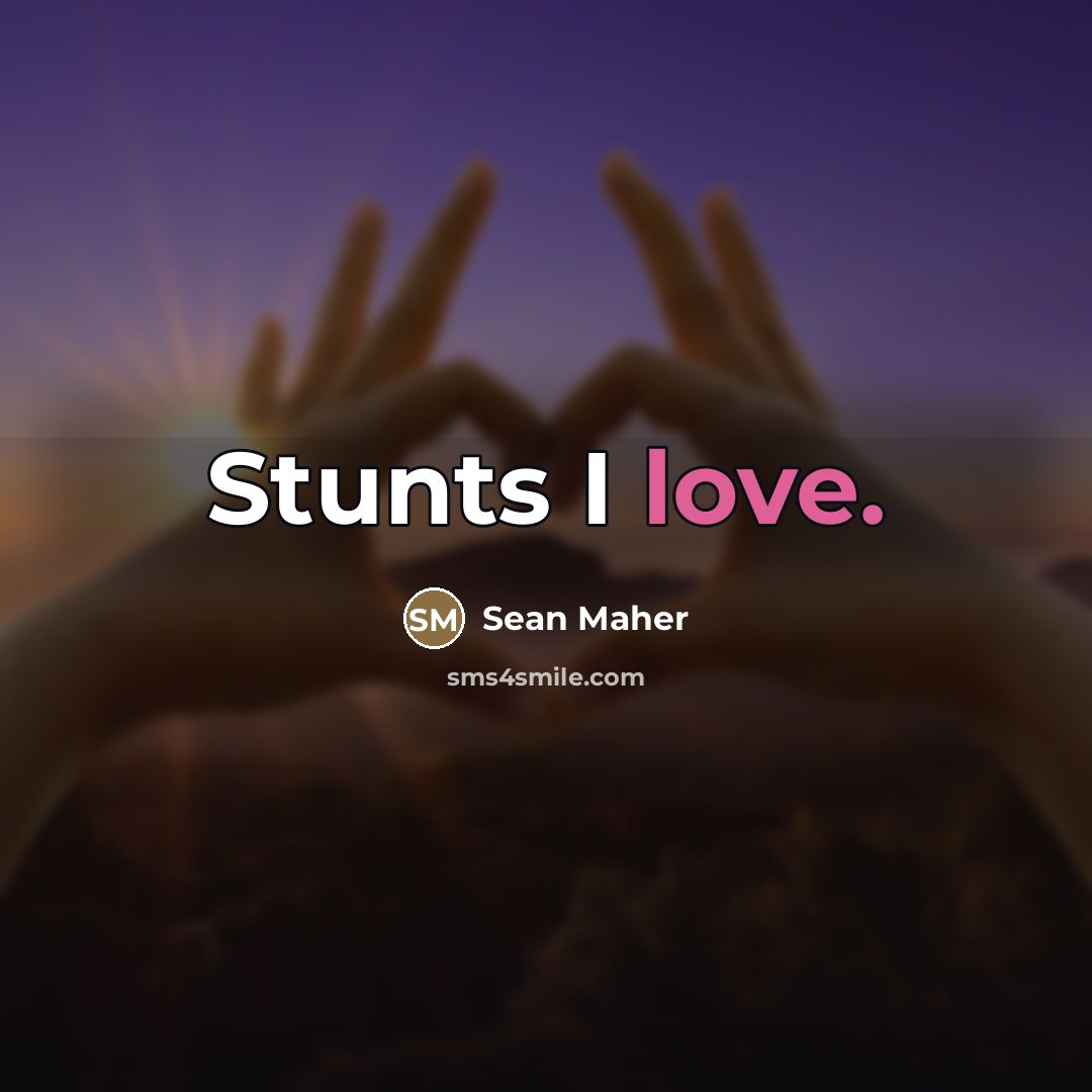 “Stunts I love.…” quote by Sean Maher