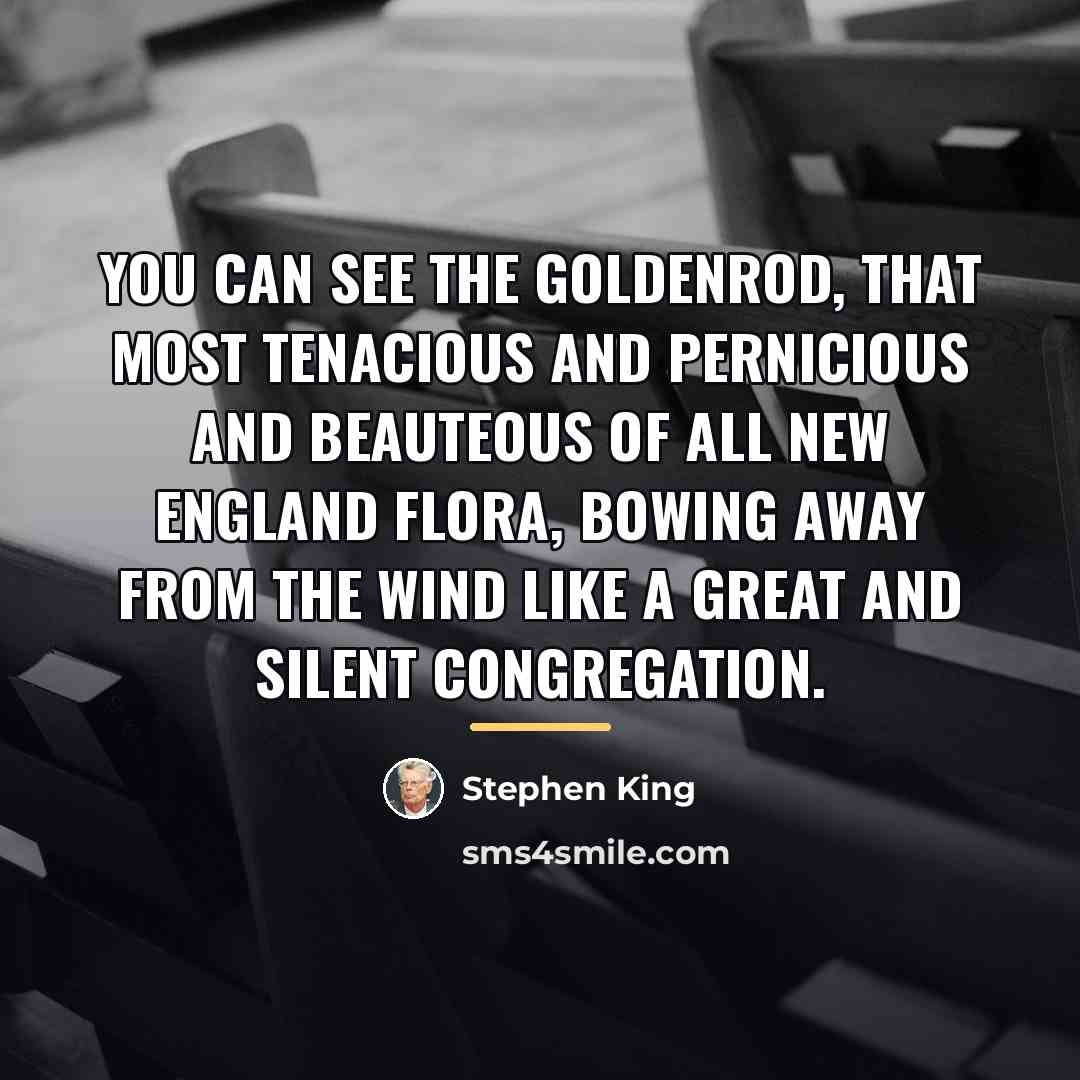 “You can see the goldenrod, that most tenacious and pernicious…” quote by Stephen King