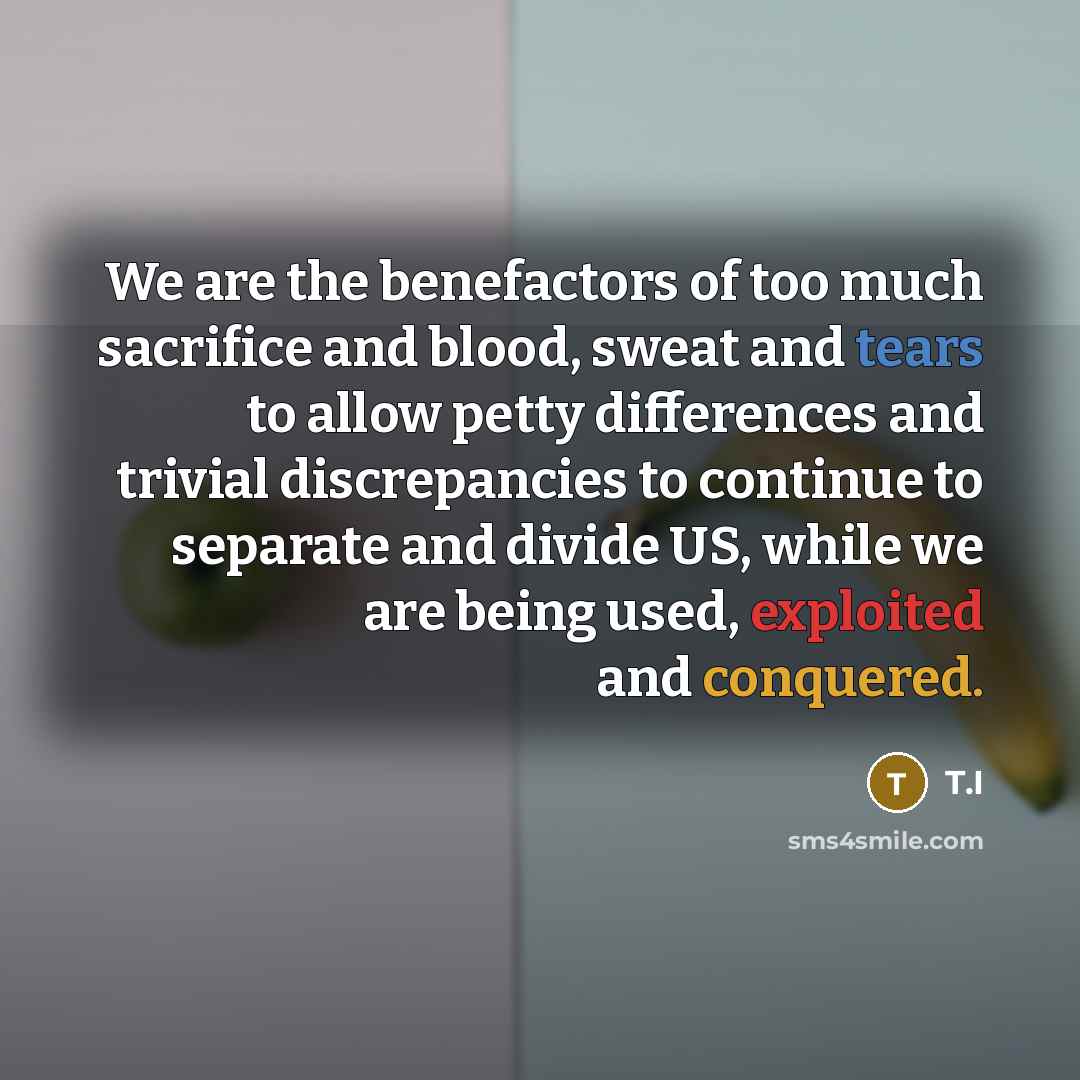 “We are the benefactors of too much sacrifice and blood,…” quote by T.I